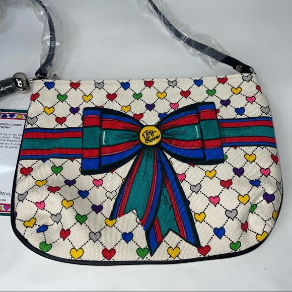 Brighton Love & Joy Pouch Crossbody Canvas Purse with Tassel NWT - Picture 2 of 8